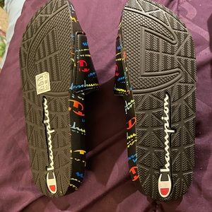 Multicolor champions slides size  6 1/2 new